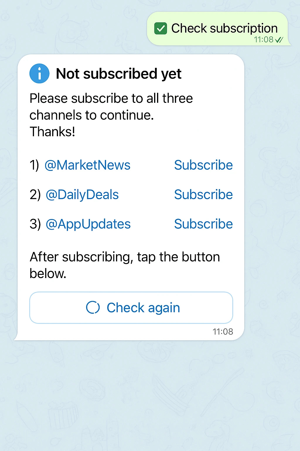 Bot reminder in Telegram